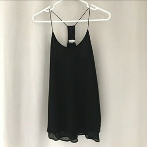 Double layered black racerback camisole